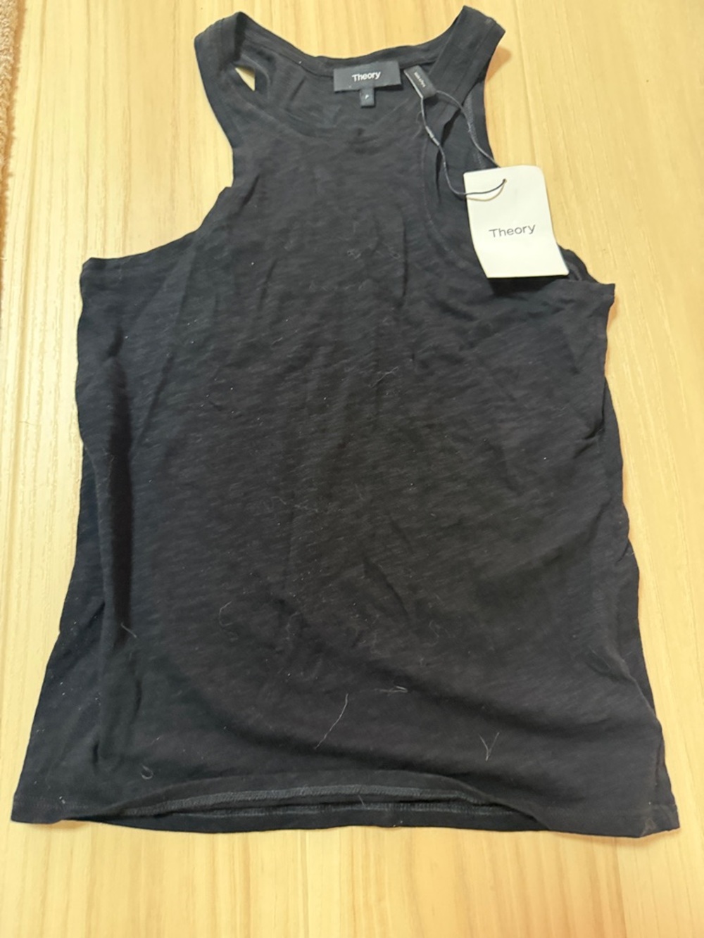 Theory-Black Racerback Tank Top